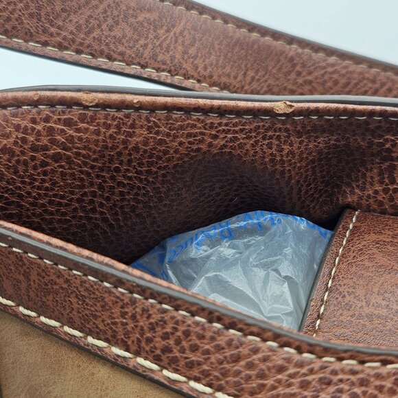 B.O.C Women's Olive & Brown Vinyl Shoulder Satchel Handbag Very Spacious Soft - Picture 11 of 15